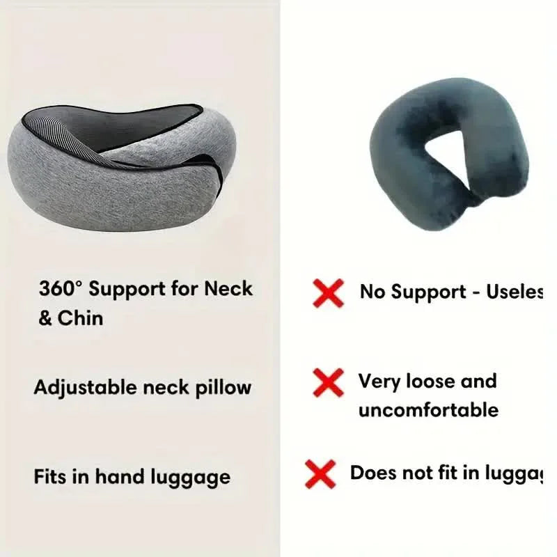 Experience Ultimate Comfort with Our Adjustable Memory Foam U-Shaped Travel Neck Pillow - Perfect for On-the-Go Relaxation!